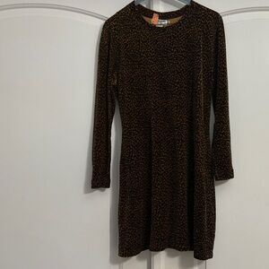Leopard Print Long Sleeve Dress